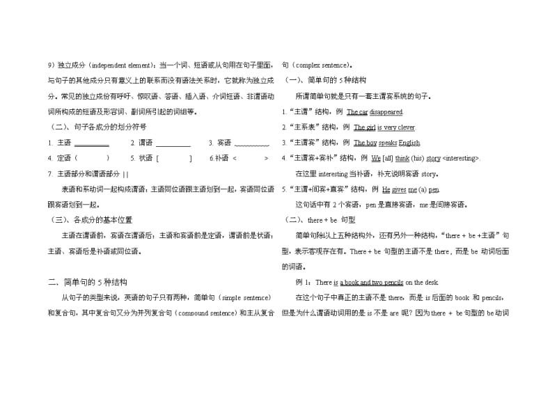 英语语法英语9种句子成分、简单句的5种结构及4大功能句子.doc_第3页