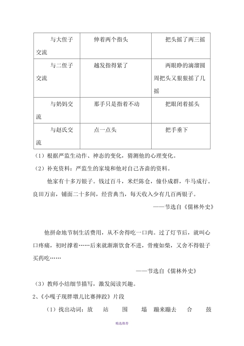 小学语文五年级下册人物描写一组教学设计Word版.doc_第2页