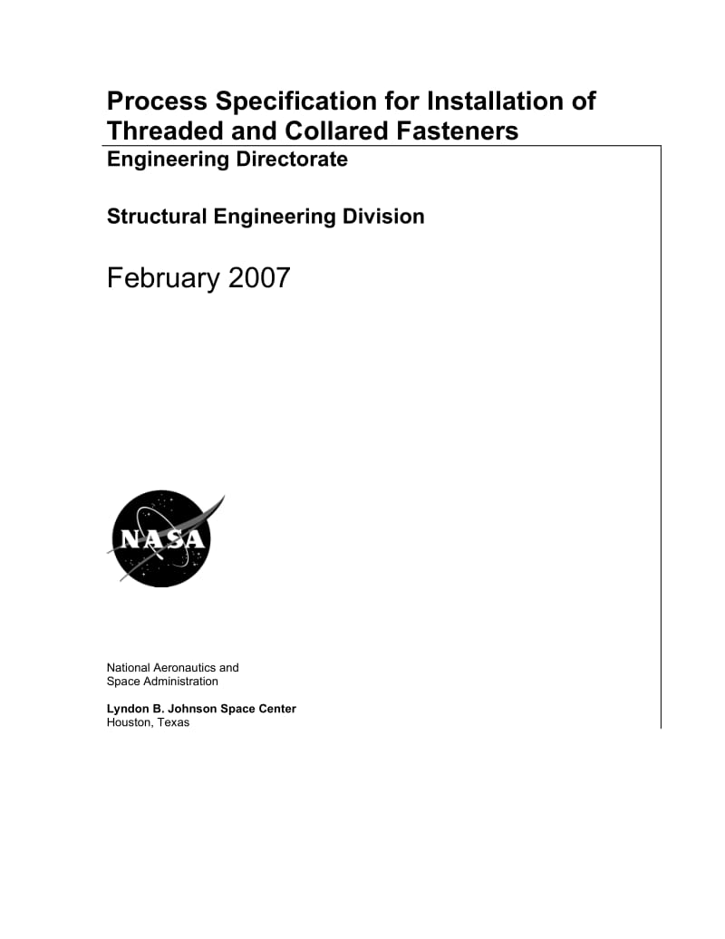 Installation of Threaded and Collard FastenersNasa.doc_第1页