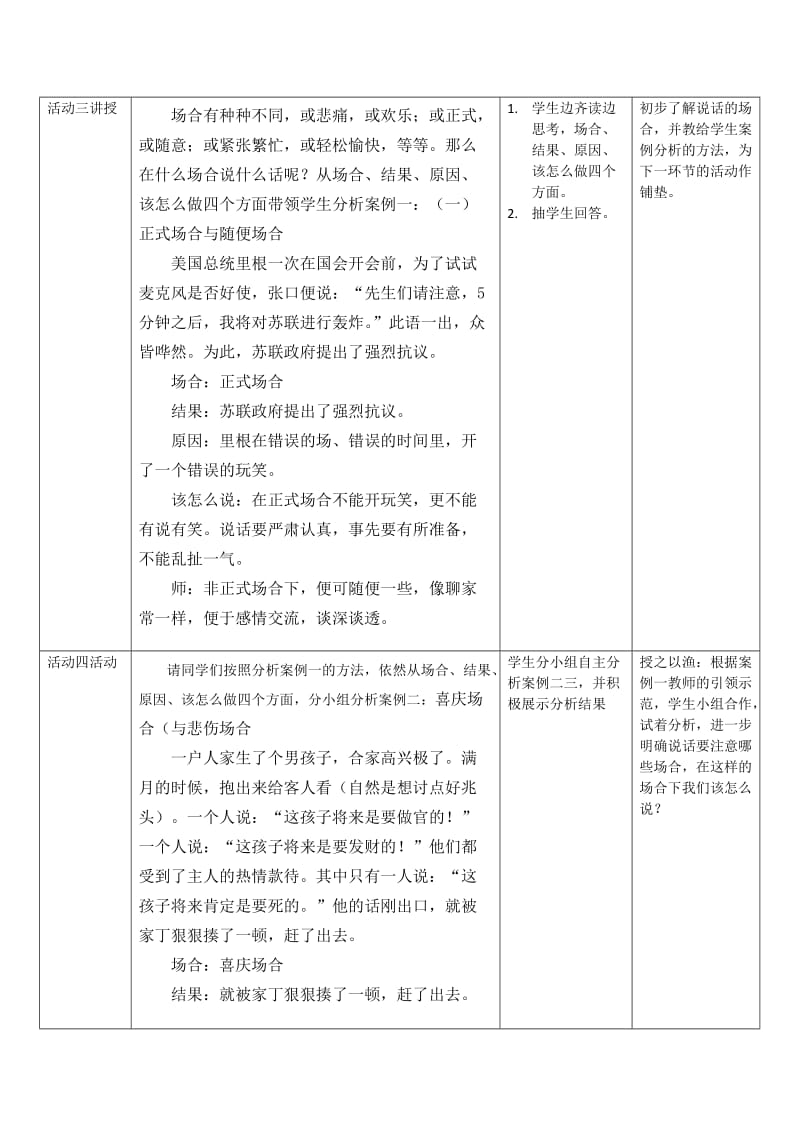 苏教版七年级语文上册《二单元 金色年华口语交际与人交流注意对象、场合用语文明得体》教案_2.docx_第2页