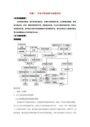 高考地理二轮复习 专题1 宇宙中的地球与地图知识.doc