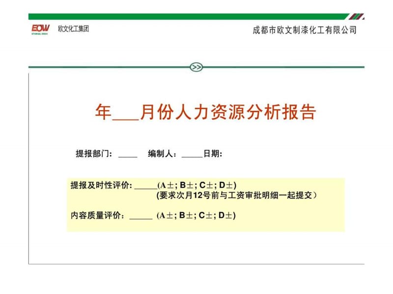 月度人力资源管理分析报告报表课件.ppt_第1页