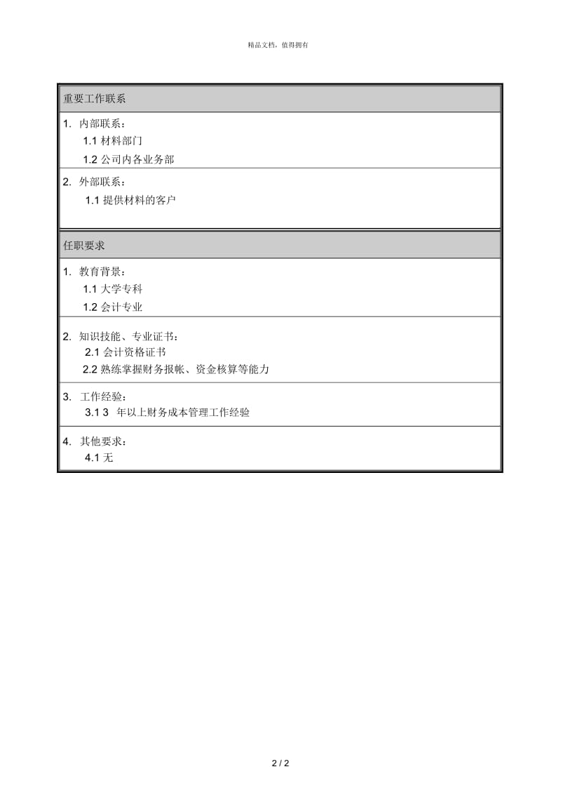 朴智—河南铁通—04职位说明书成本会计.docx_第2页