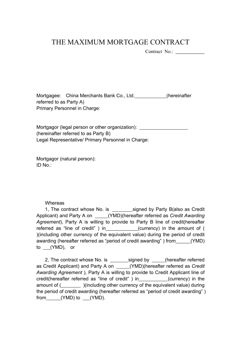 招商银行最高额抵押合同英文版The maximum mortgage contract.doc_第2页