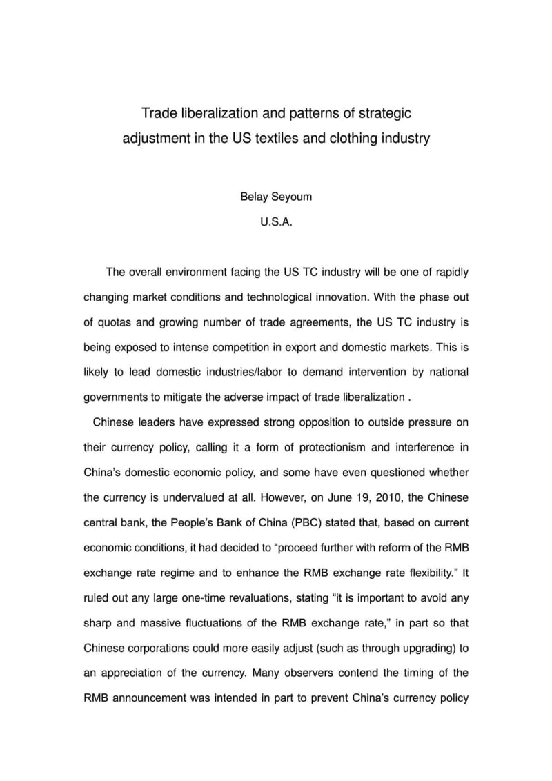 人民币升值对我国纺织品服装出口的影响 外文文献1.doc_第2页
