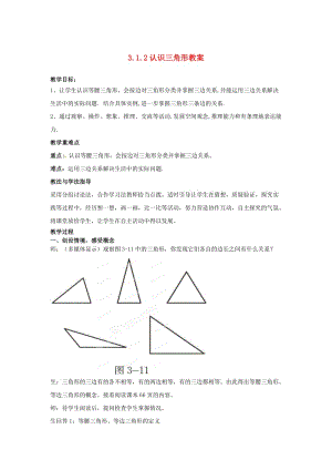 山东省枣庄市峄城区吴林街道中学七年级数学下册 312 认识三角形教案 （新版）北师大版.doc