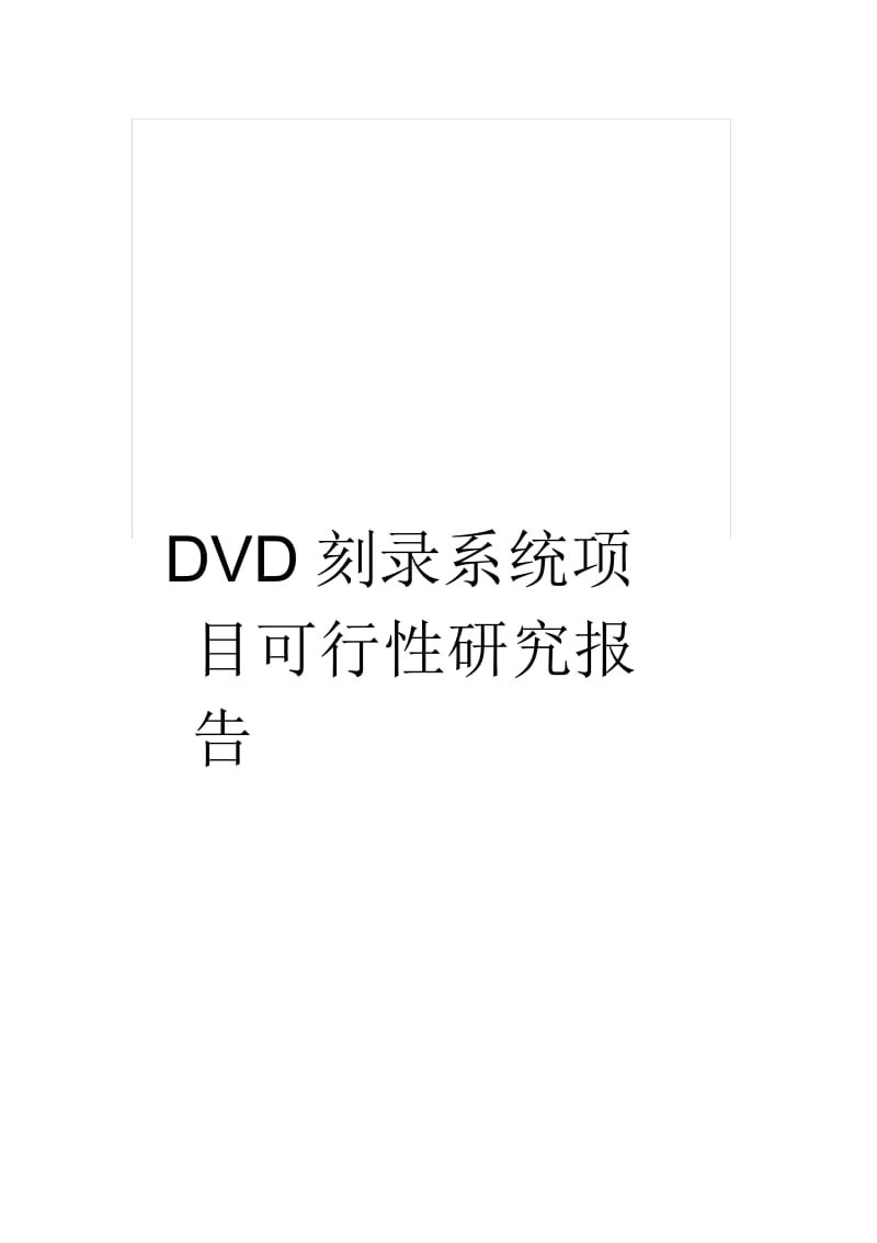 DVD刻录系统项目可行性研究报告.docx_第1页