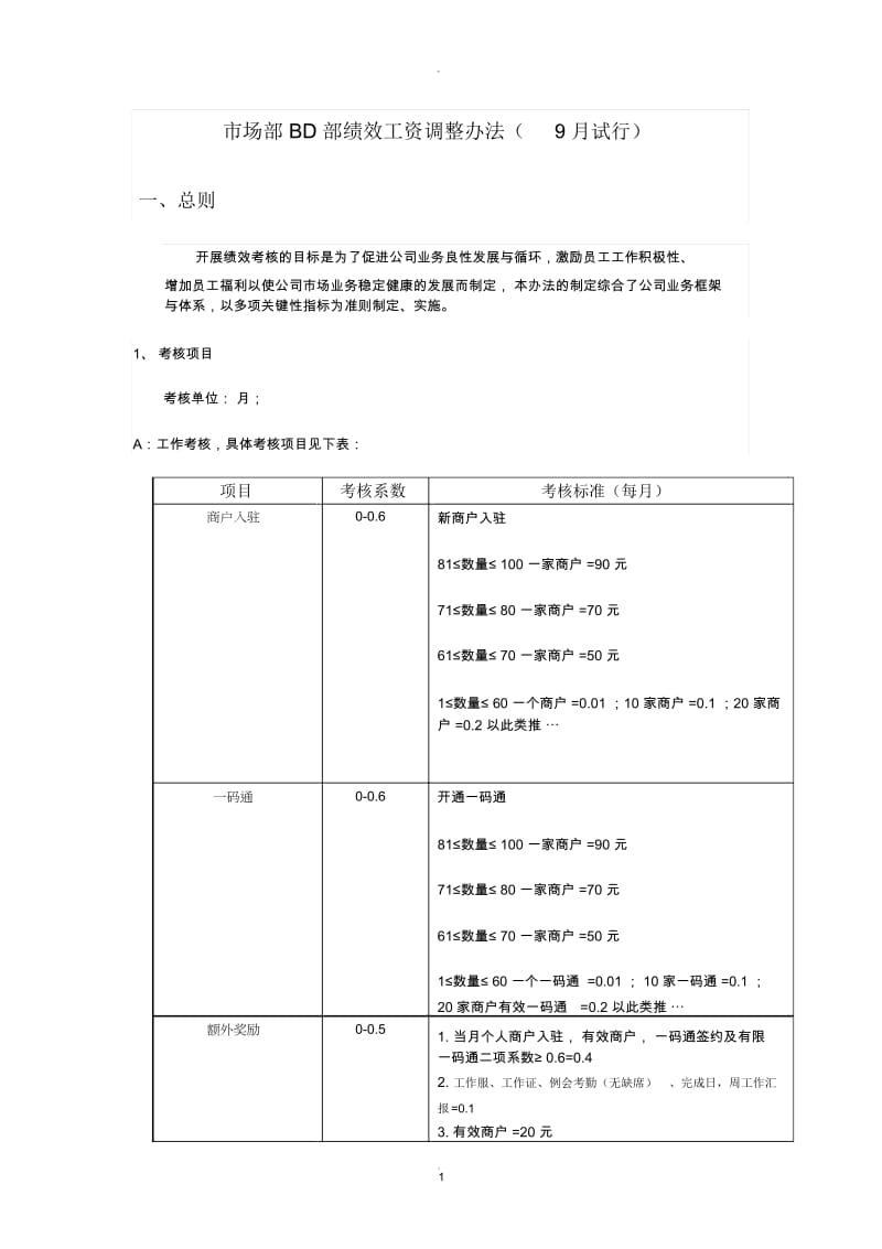 新BD部绩效考核方法.docx_第1页