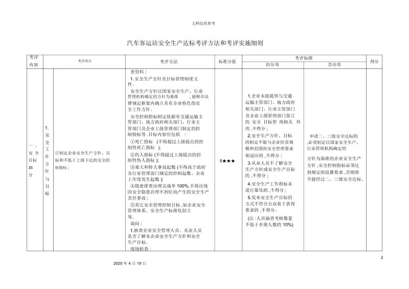 汽车客运站安全生产达标考评方法和考评实施细则.docx_第2页