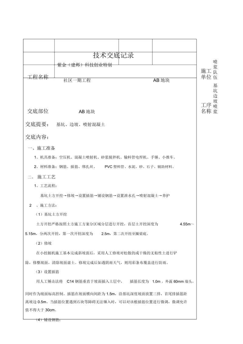 边坡挂网喷浆技术交底.docx_第1页