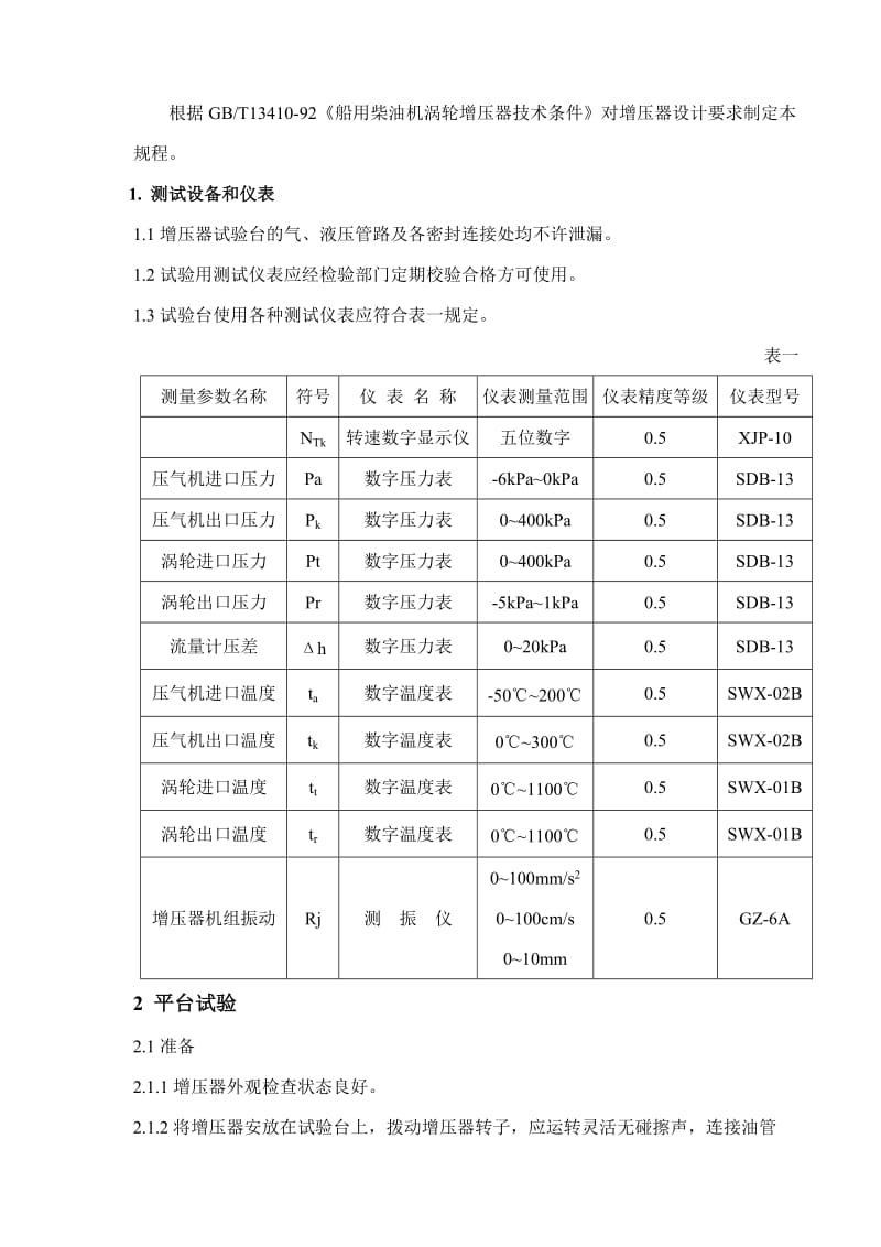 ZN250C涡轮增压器出厂试验规程.doc_第2页