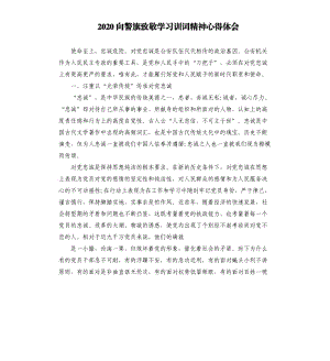 2020向警旗致敬学习训词精神心得体会.docx