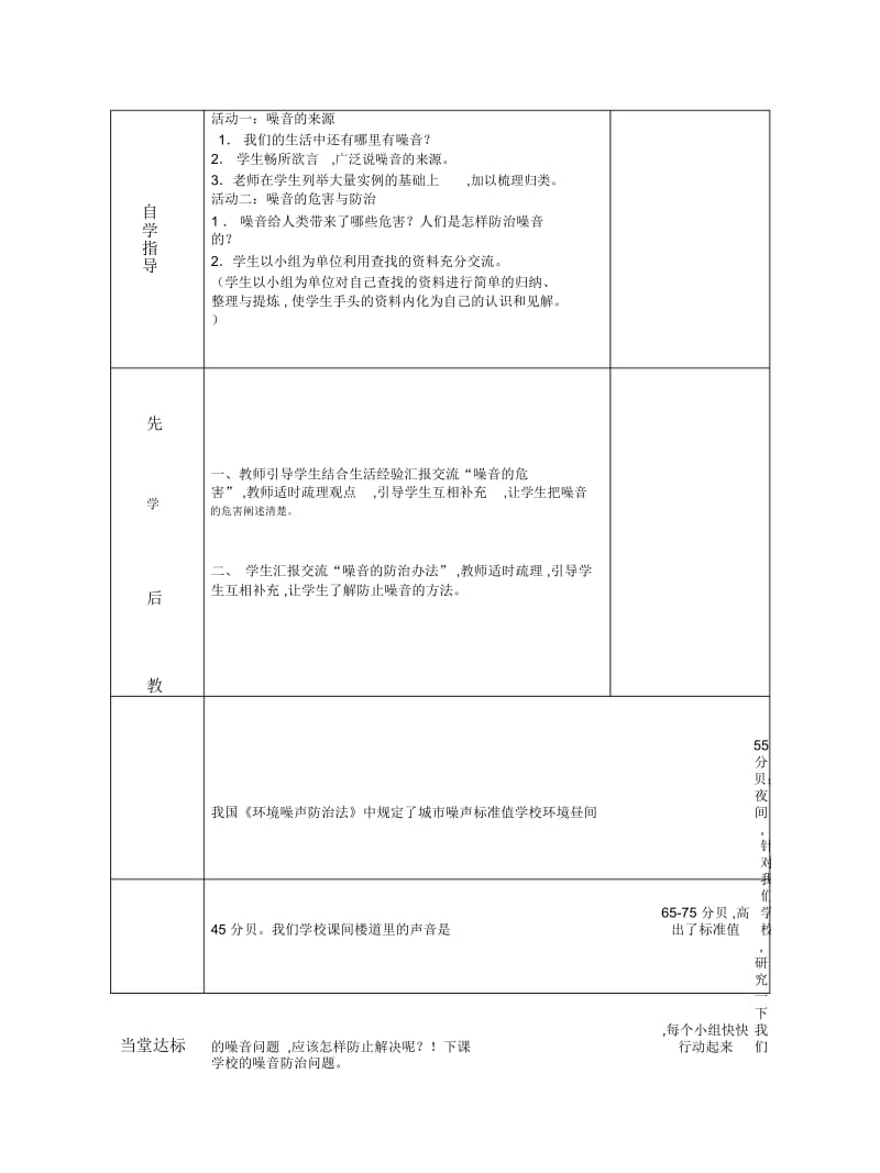 青岛版科学五上第13课《噪声的危害与防治》教案1.docx_第2页