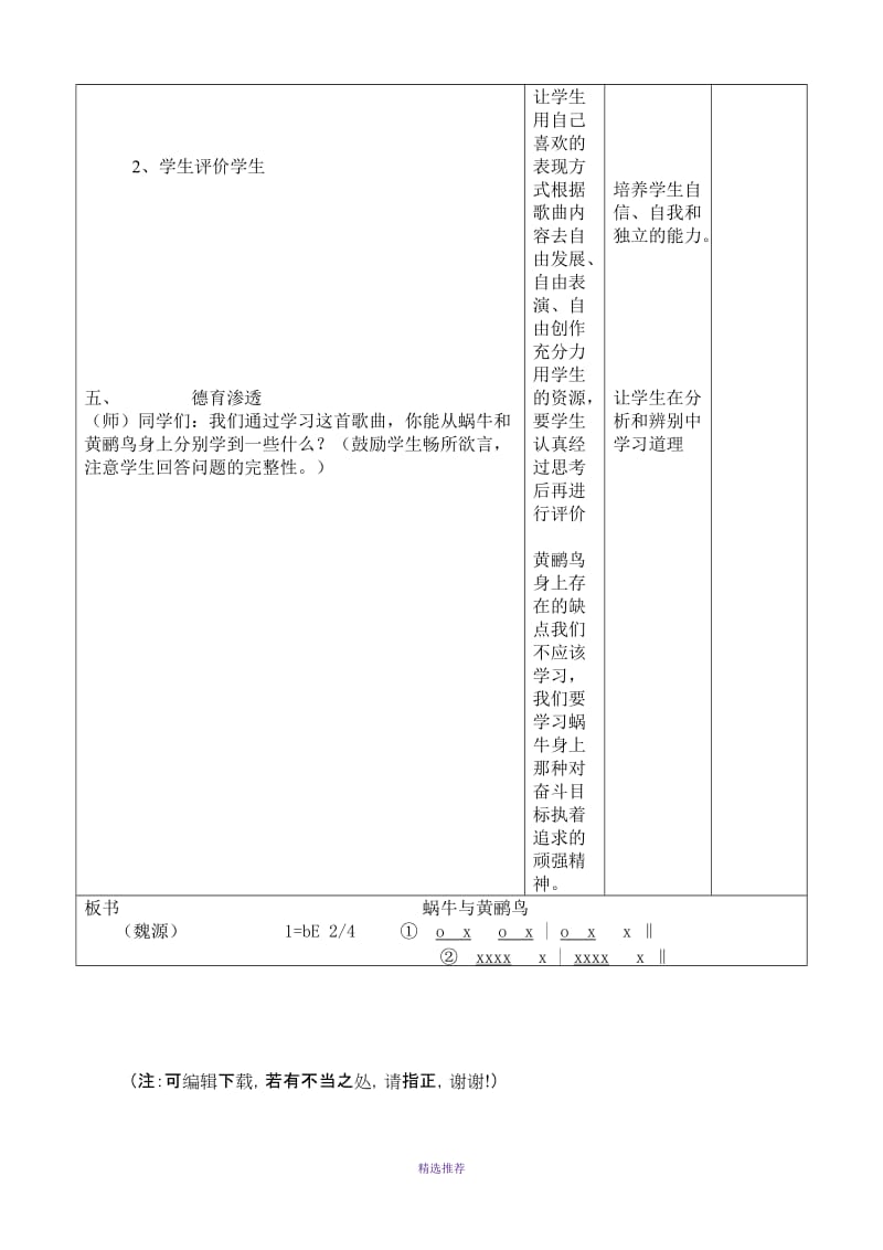 小学音乐三年级上册蜗牛与黄鹂鸟教案Word版.doc_第3页