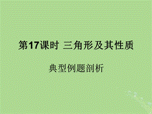 （遵义专用）2019届中考数学复习 第17课时 三角形及其性质 3 典型例题剖析（课后作业）课件.ppt