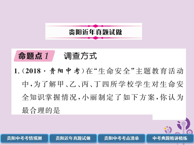 （贵阳专版）2019届中考数学总复习 第一部分 教材知识梳理 第8章 统计与概率 第1节 数据的收集、整理与描述（精讲）课件.ppt_第3页