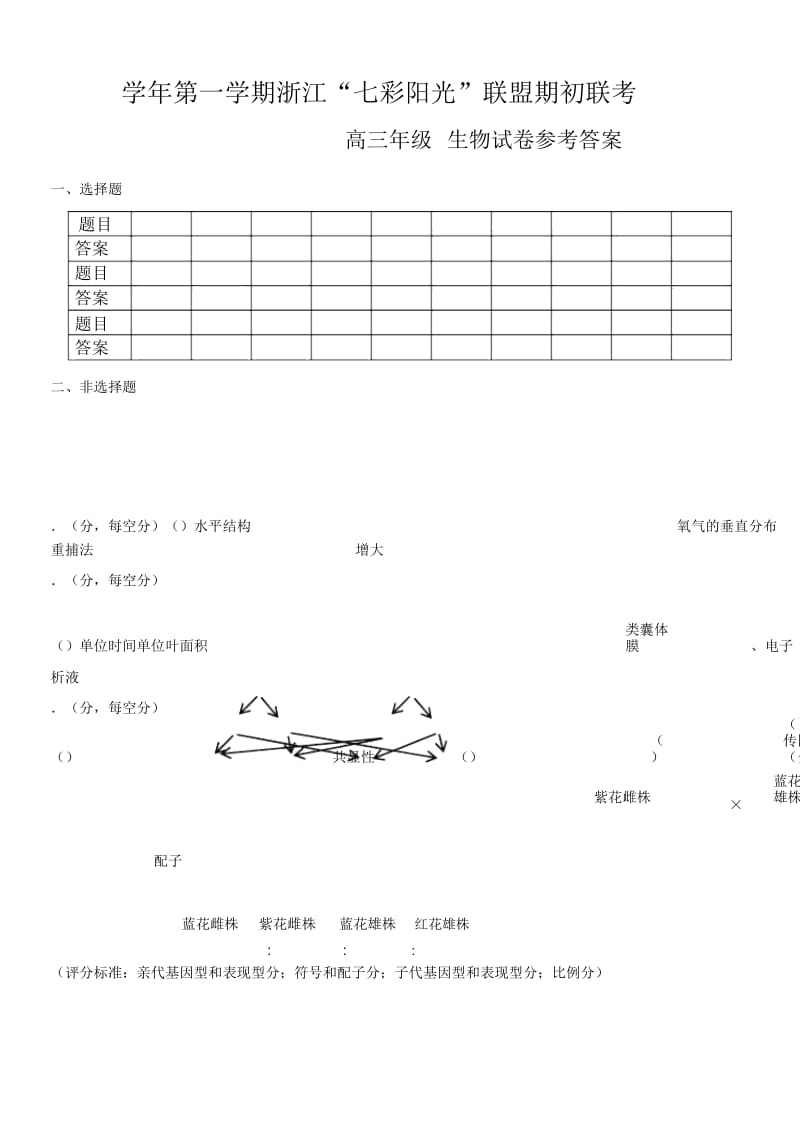 2018学年第一学期浙江七彩阳光联盟期初联考.docx_第1页