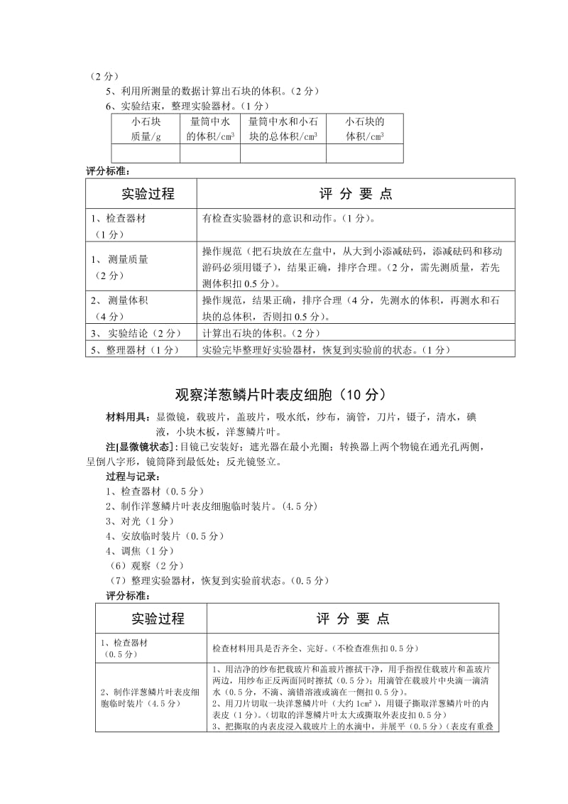 初中科学实验操作考试试题.doc_第2页