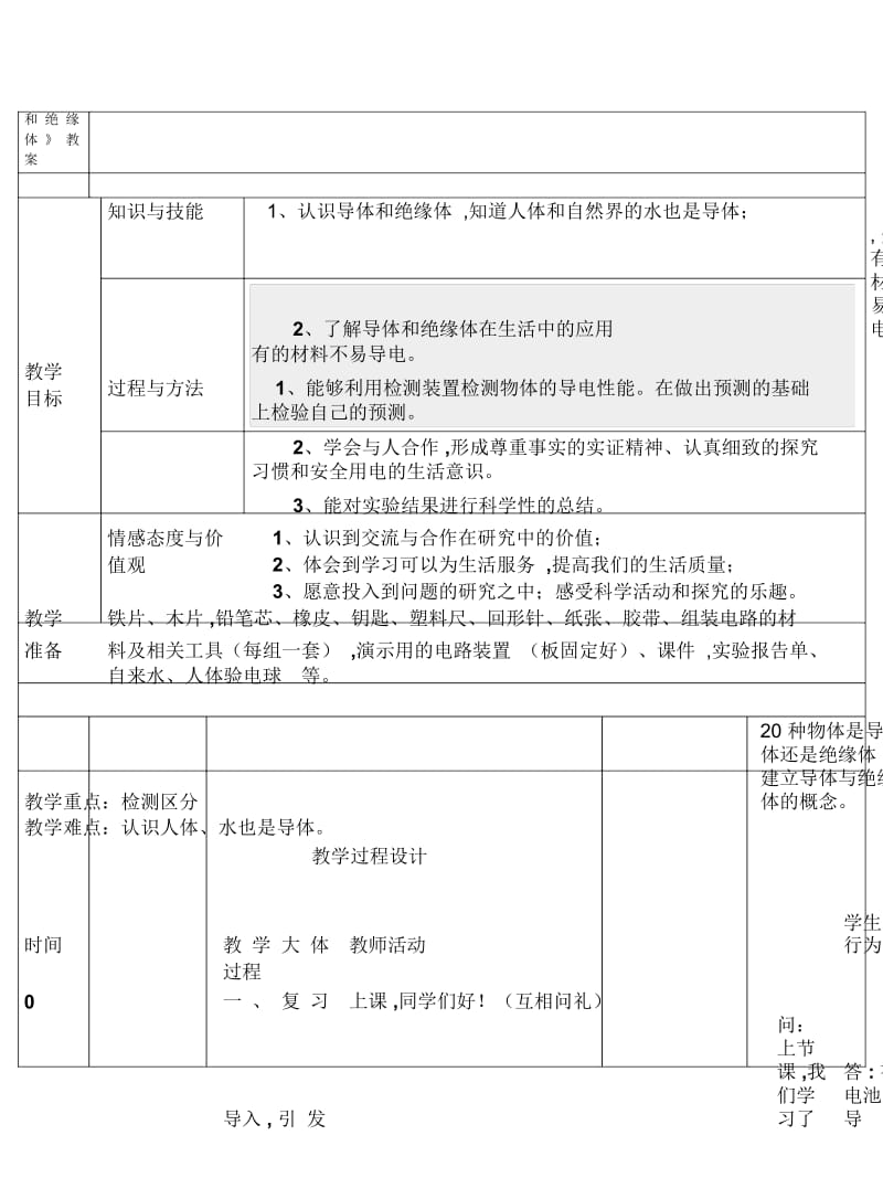 2019最新苏教版科学五上《导体和绝缘体》教案.docx_第2页