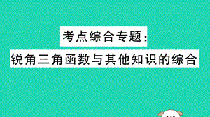 （通用）2019春九年级数学下册 考点综合专题 锐角三角函数与其他知识的综合习题讲评课件 （新版）新人教版.ppt