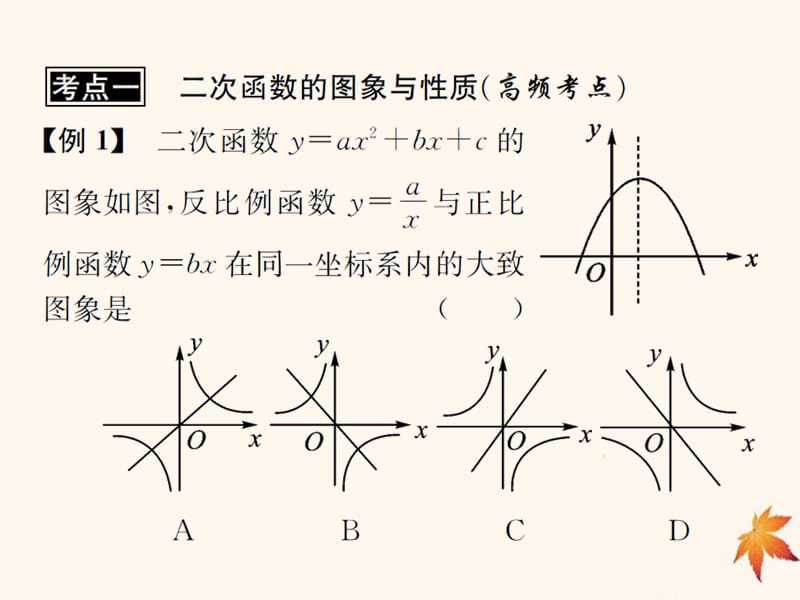 （遵义专用）2019届中考数学复习 第14课时 二次函数的图象与性质 3 典型例题剖析（课后作业）课件.ppt_第2页