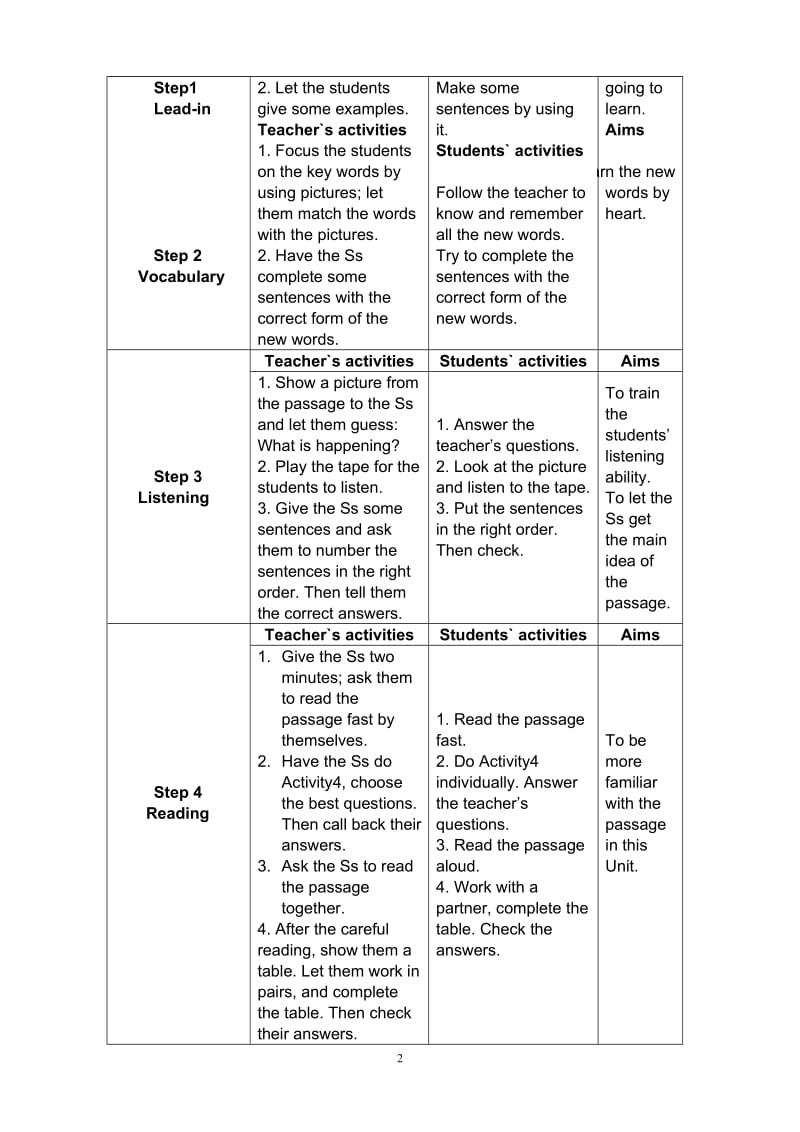 叶柳Module4--Unit2教案.doc_第2页