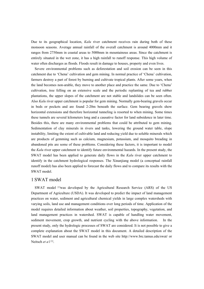 APPLICATION OF THE SWAT MODEL FOR RIVER FLOW FORECASTING IN SRI LANKA.doc_第2页