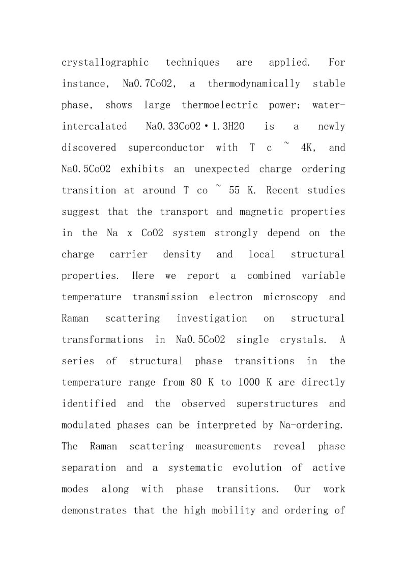Structural Phase Transitions and Sodium Ordering in Na0.5CoO2 a Combined Electron Diffracti.docx_第2页
