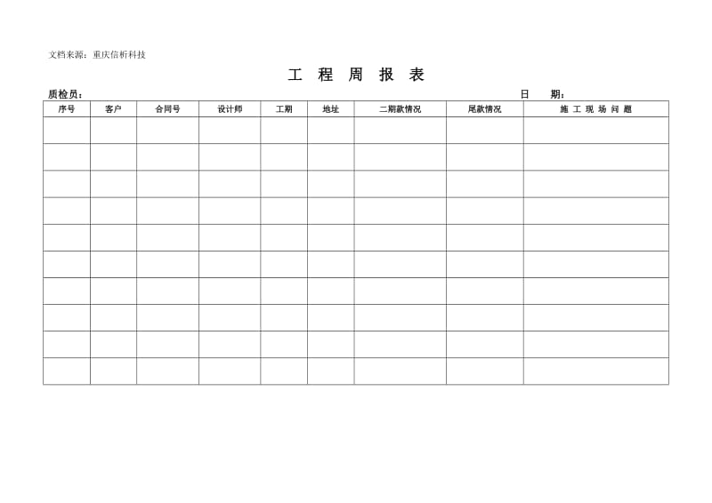 装饰公司工程部统计表格.doc_第1页