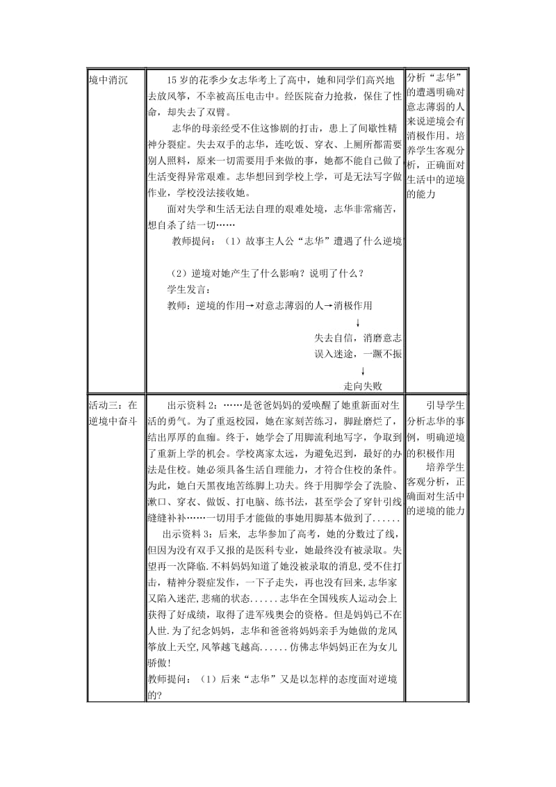 八年级政治上册 第十课功亦逆境 过亦逆境教案 教科版.doc_第2页