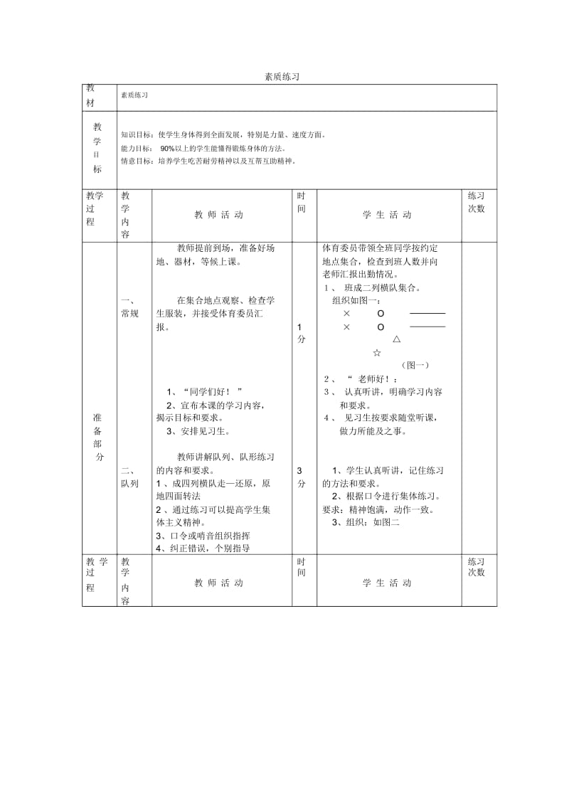 体育初中人教新课标素质练习1同步教案.docx_第1页