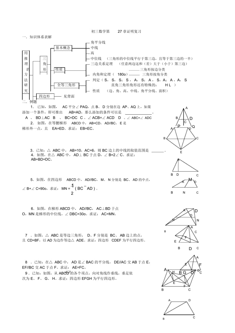 初三数学第27章证明复习.docx_第1页