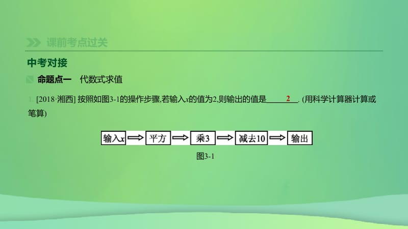 湖南省2019年中考数学总复习 第一单元 数与式 课时03 整式运算与因式分解课件.pptx_第2页