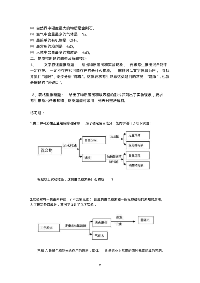 初中化学推断题集锦(含答案).pdf_第2页