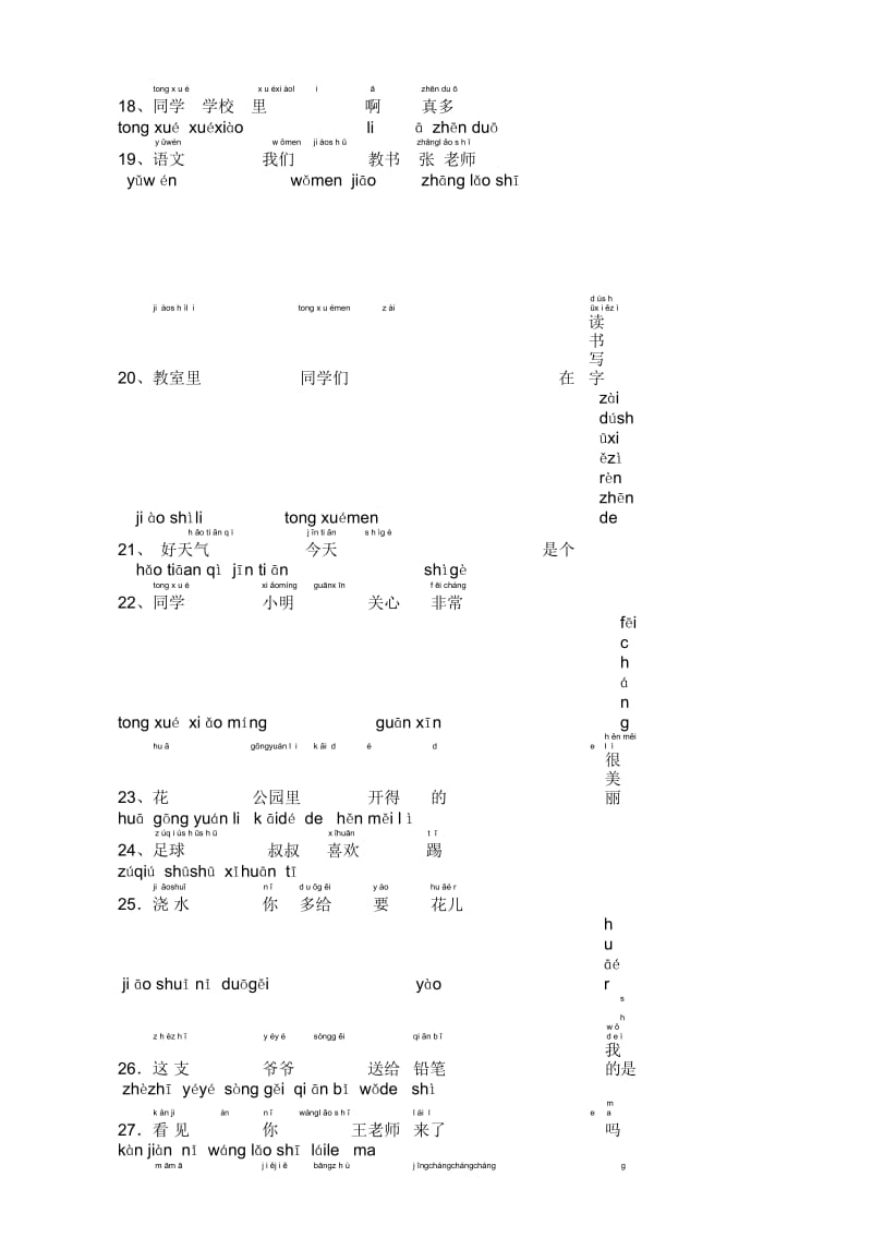 一年级语文_汉语拼音组句子训练.docx_第2页