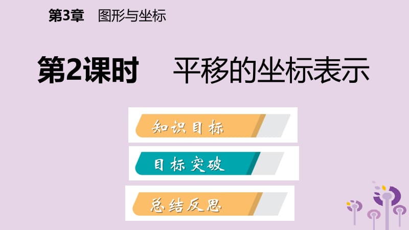 2019年春八年级数学下册 第3章 图形与坐标 3.3 轴对称和平移的坐标表示 第2课时 平移的坐标表示课件 （新版）湘教版.pptx_第2页