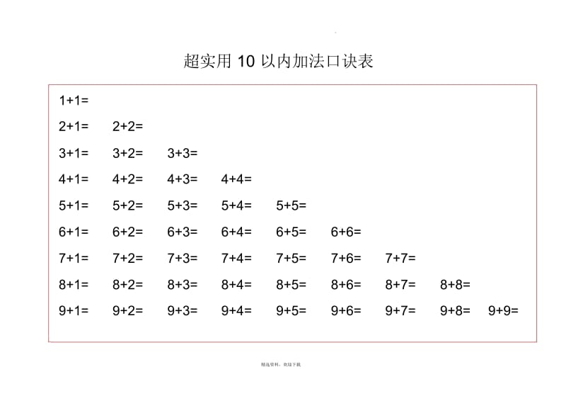 20以内的加减法口诀表(含计算).docx_第1页