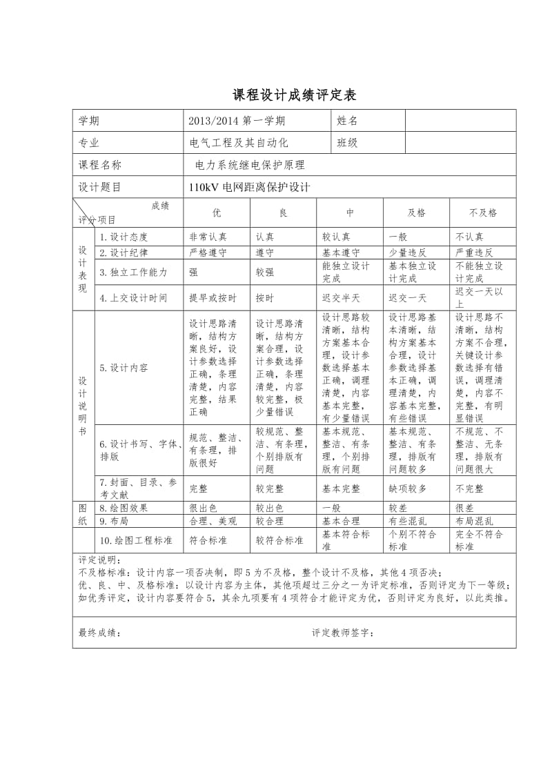 110kV电网距离保护课程设计.doc_第2页