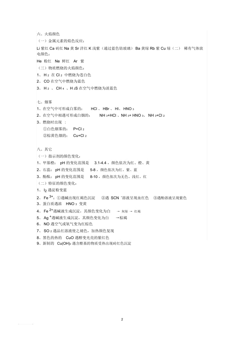 初中化学物质及离子颜色.docx_第2页