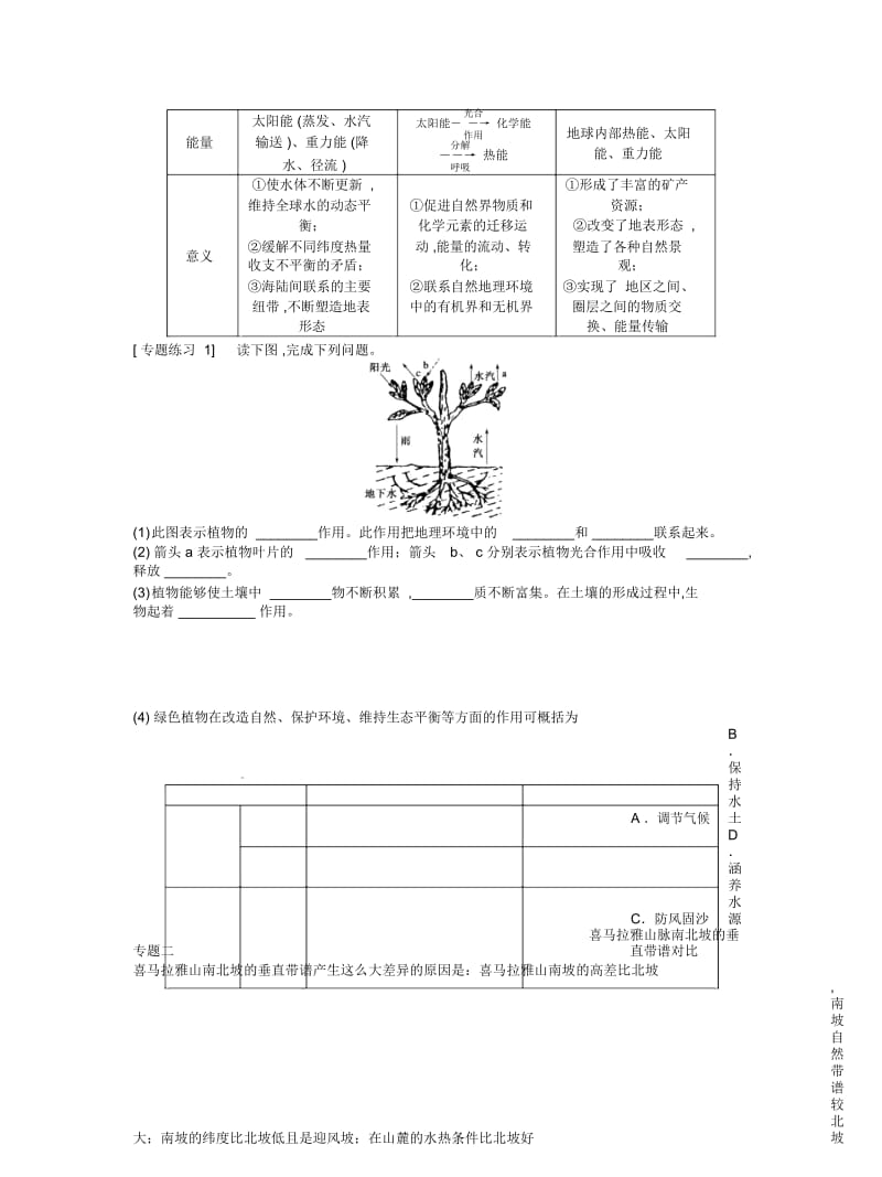 人教版必修一第五章《自然地理环境的整体性与差异性》复习学案.docx_第3页