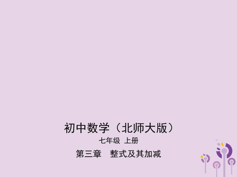 七年级数学上册 第三章 整式及其加减 3 整式课件 （新版）北师大版.pptx_第1页