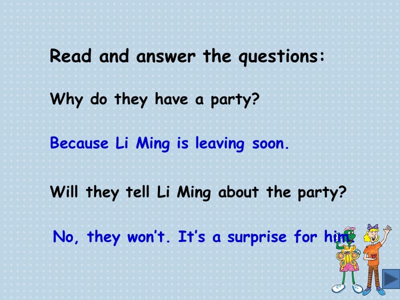 新冀教版六年级英语下册《Unit 4 Li Ming Comes HomeLesson 21 A Party for Li Ming》课件_10.ppt_第3页