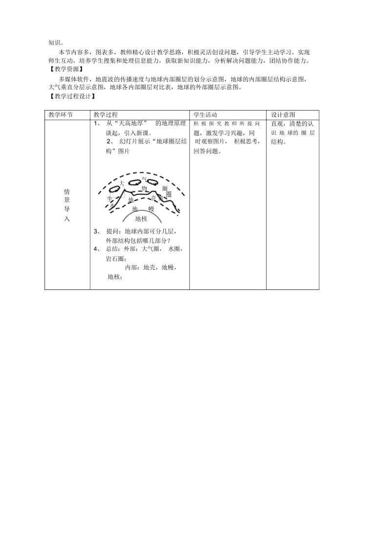 地理必修1中图版1.4地球的圈层结构1教案.docx_第2页