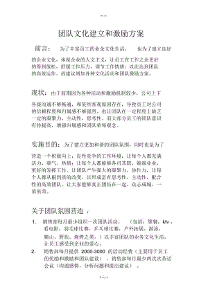 团队文化建立和激励方案.docx