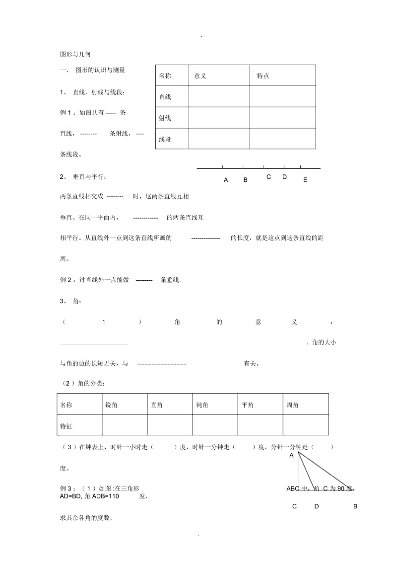 小学数学六年级总复习—几何与图形.docx_第1页