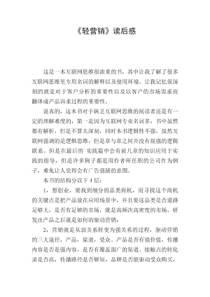 《轻营销》读后感.docx