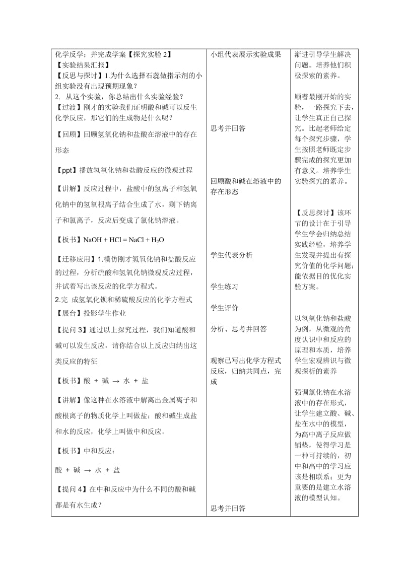 新沪教版九年级化学下册《七章 应用广泛的酸、碱、盐第2节 常见的酸和碱中和反应》教案_12.doc_第2页