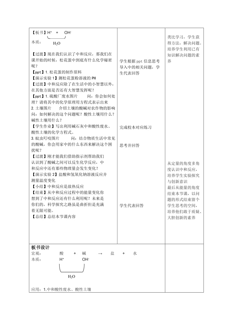 新沪教版九年级化学下册《七章 应用广泛的酸、碱、盐第2节 常见的酸和碱中和反应》教案_12.doc_第3页