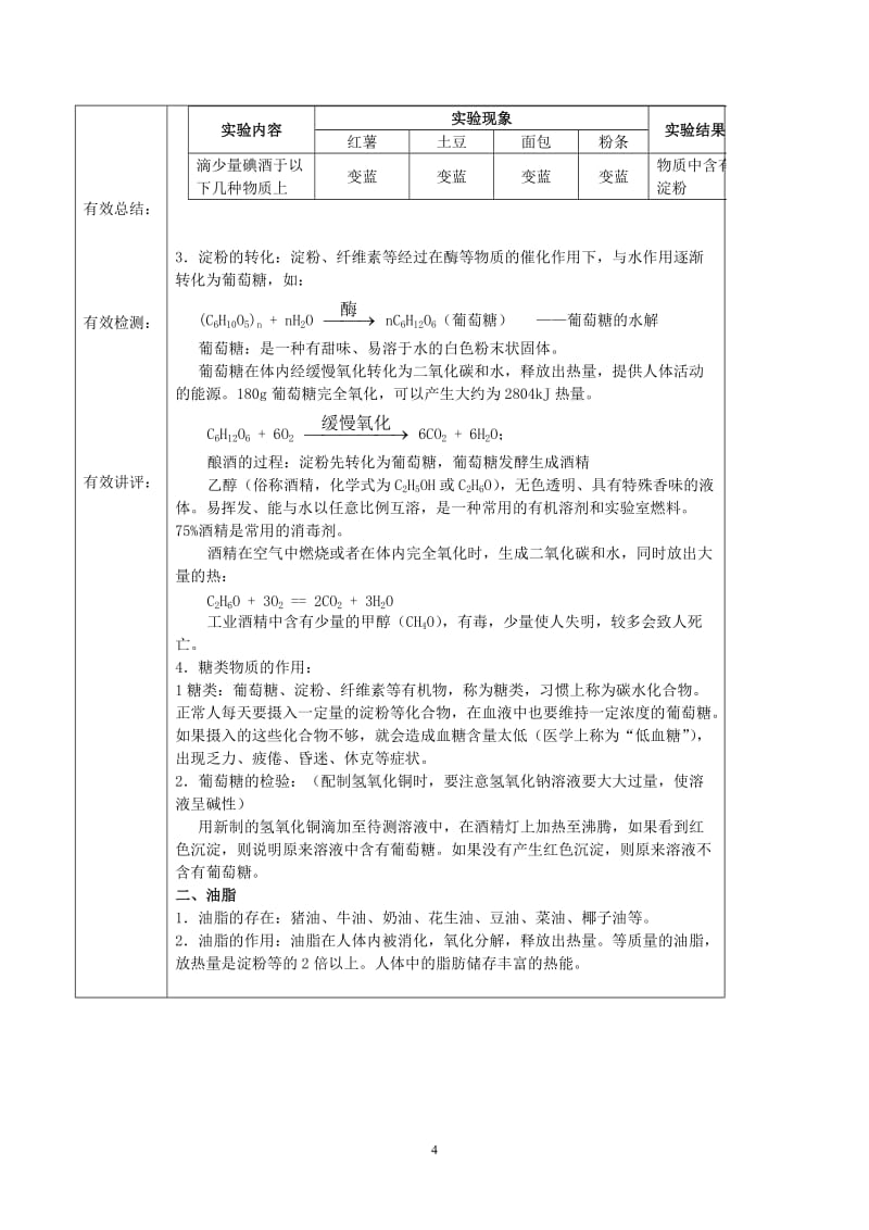 新沪教版九年级化学下册《八章 食品中的有机化合物第2节 糖类 油脂》教案_15.doc_第2页