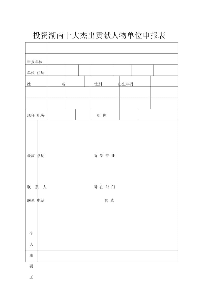 投资湖南十大杰出贡献人物单位申报表.docx_第1页